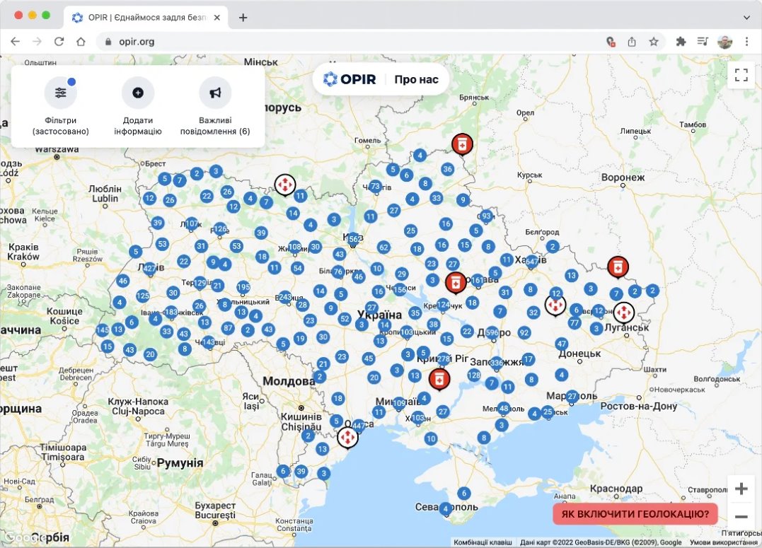 Интерактивная карта украины сегодня